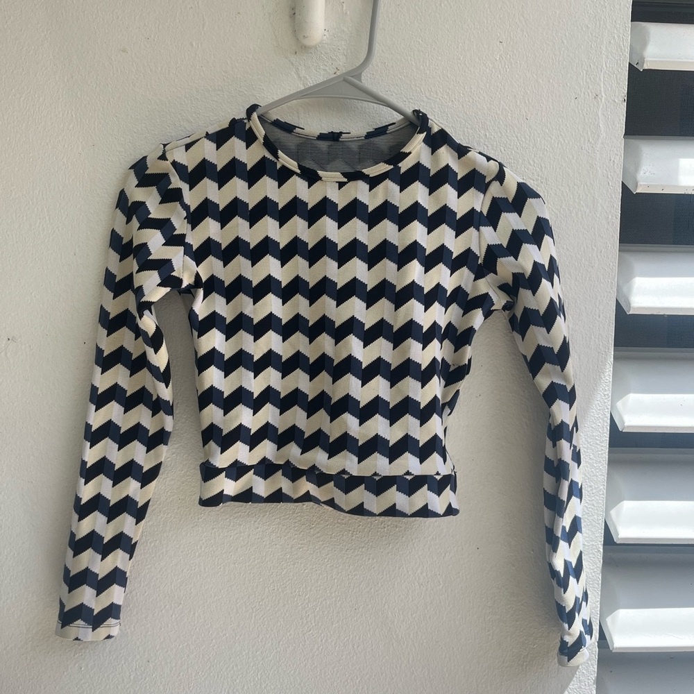 Seea Palomar rashguard Chevron Long Sleeve Top